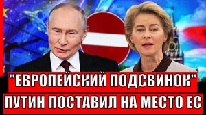 "Европейские подсвинки"// Как одна фраза Путина поставили Европу в угол! Евросоюз такого не ожидал!