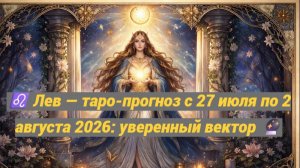 ♌ Лев — таро-прогноз с 27 июля по 2 августа 2026: уверенный вектор 🔮