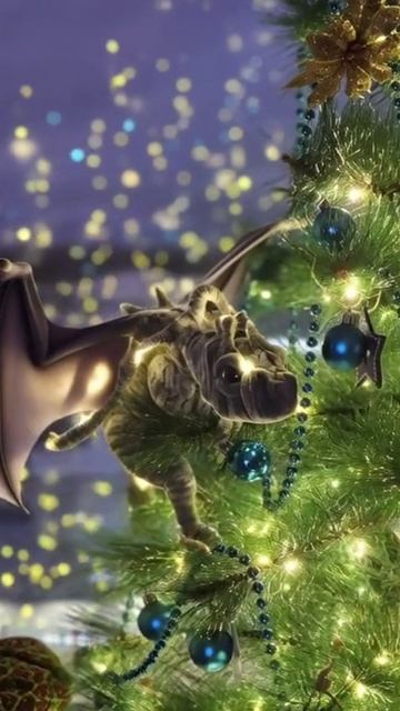 Аня с Алисой украсили новогоднюю ёлку