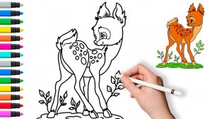 Как нарисовать олененка | Рисование и раскраски для детей