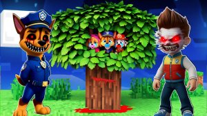 😭 ЩЕНКИ СПРЯТАЛИСЬ ОТ EXE ГОНЩИКА И РАЙДЕРА НА СЕКРЕТНОМ ДЕРЕВЕ В МАЙНКРАФТ 💔 ЩЕНЯЧИЙ ПАТРУЛЬ