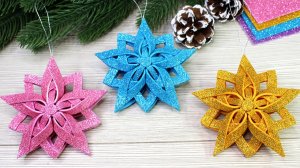 Звезды на ёлку. Новогодняя звезда из фоамирана