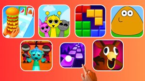 🌈Sprunki & 99 Nights In The Forest & Pou & burger Master