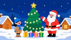 🎅 Дед Мороз и девочка у елки в сказочной ночи! ✨