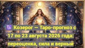 ♑ Козерог — Таро-прогноз с 17 по 23 августа 2026 года: переоценка, сила и верный вектор 🔮✨