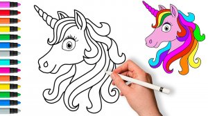 Как нарисовать единорога 🦄 Рисование и раскраска для детей