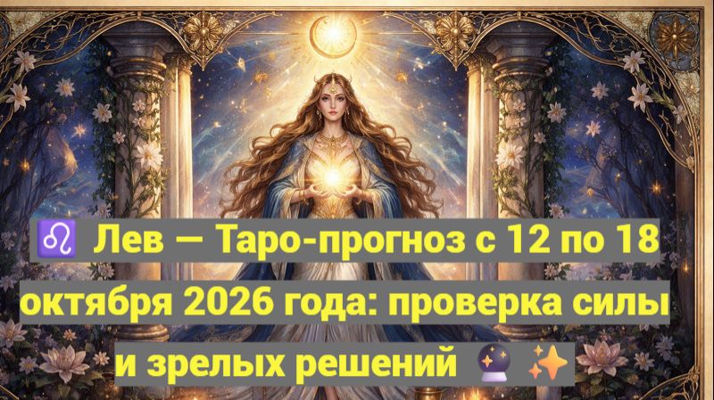 ♌ Лев — Таро-прогноз с 12 по 18 октября 2026 года: проверка силы и зрелых решений 🔮✨