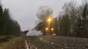 «Паровое облако на колёсах» Лебедянка Л-5244 с поездом Рыбинск-Ярославль