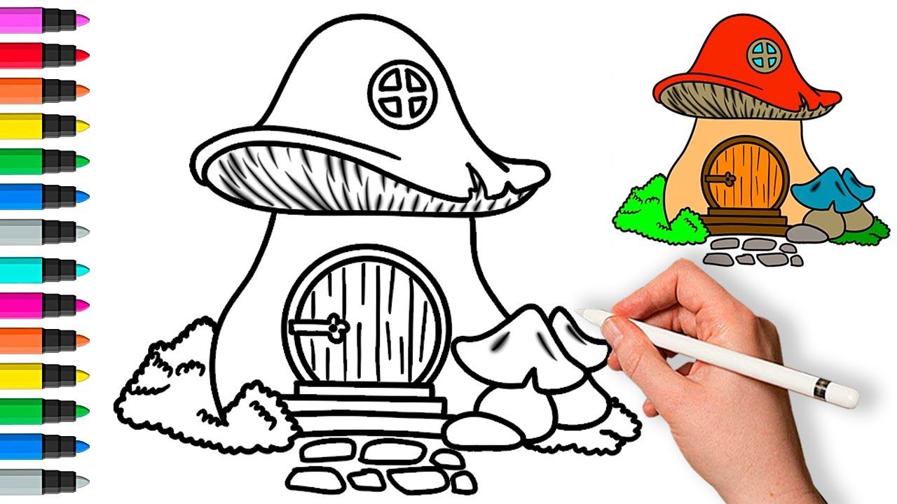 Как нарисовать гриб 🍄 Рисование и раскраска для детей смотреть онлайн
