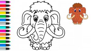 Как нарисовать мамонта 🎨 Раскраска 🖌Painting Рисование и раскраска для детей