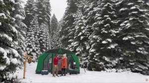Atik Ailesi ❄️ТЕПЛЫЙ КЕМПИНГ В ПАЛАТКЕ В СИЛЬНЫЙ СНЕГОПАД С НАШЕЙ НОВОЙ ПАЛАТКОЙ