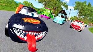 МУЛЬТИКИ ПРО МАШИНКИ.  Молния МАКВИН и его друзья скатились кубарем с огромной горы.