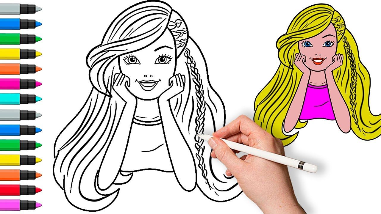Как нарисовать Барби 👱🏻♀️ Рисование и раскраски для детей смотреть онлайн