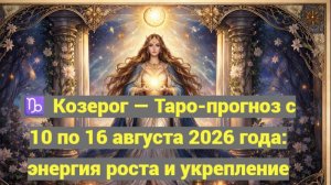 ♑ Козерог — Таро-прогноз с 10 по 16 августа 2026 года: энергия роста и укрепление позиций 🔮✨