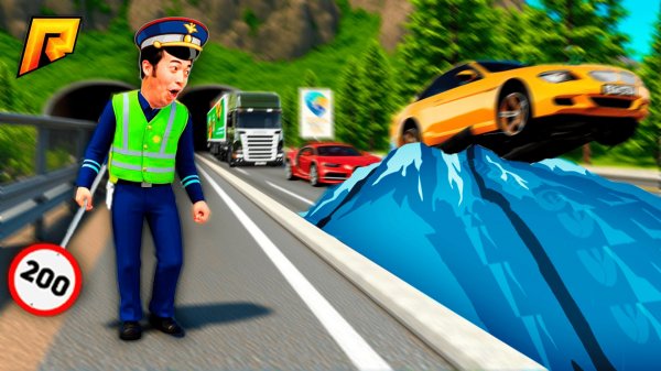 СОЗДАЛ СКОЛЬЗКИЙ ТРАМПЛИН НА СКОРОСТНОМ ШОССЕ в ГТА! УГАР на РАДМИР РП