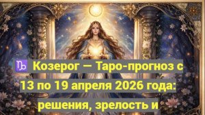 ♑ Козерог — Таро-прогноз с 13 по 19 апреля 2026 года: решения, зрелость и внутренний баланс 🔮