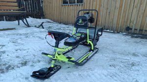 Обзор детского снегокат с двигателем от триммера