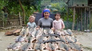 Иду с маленьким сыном на реку ловить рыбу, чтобы приготовить копченую рыбу для консервации. Дуонг