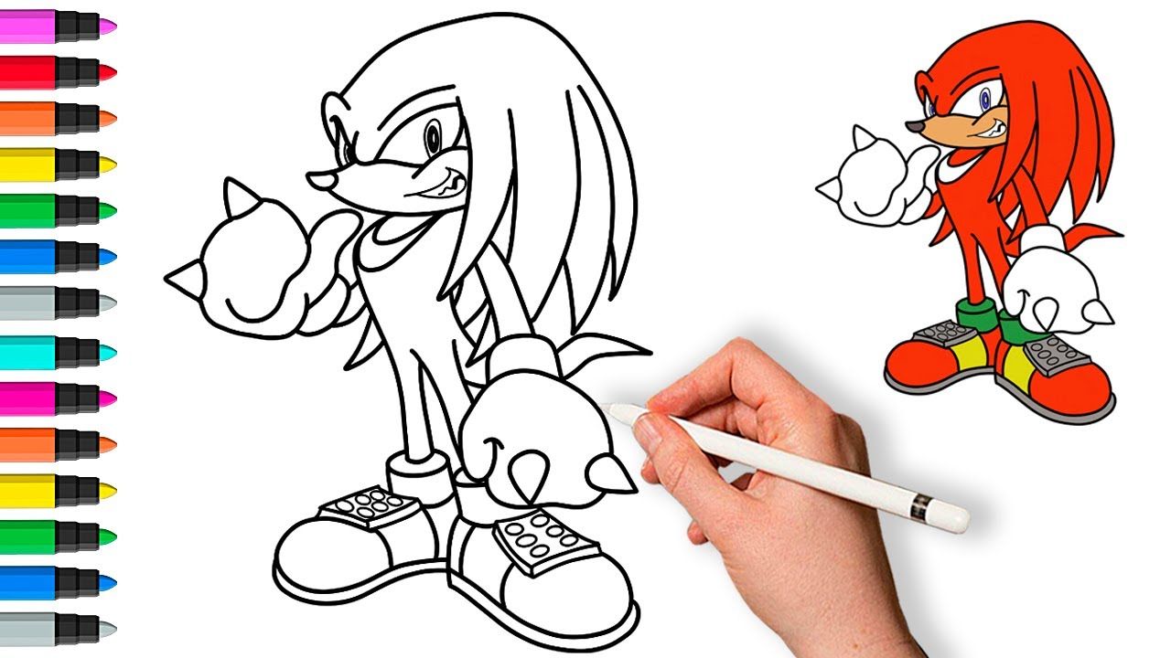 Как нарисовать Наклз Ехидну - Соник | Рисование и раскраски для детей смотреть онлайн