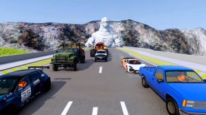 МУЛЬТИКИ ПРО МАШИНКИ Эпические прыжки и столкновения на скоростном монстр-траке Beamng Drive #93