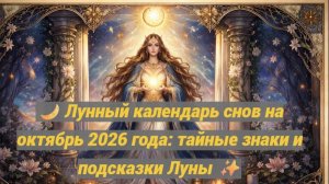 🌙 Лунный календарь снов на октябрь 2026 года: тайные знаки и подсказки Луны ✨