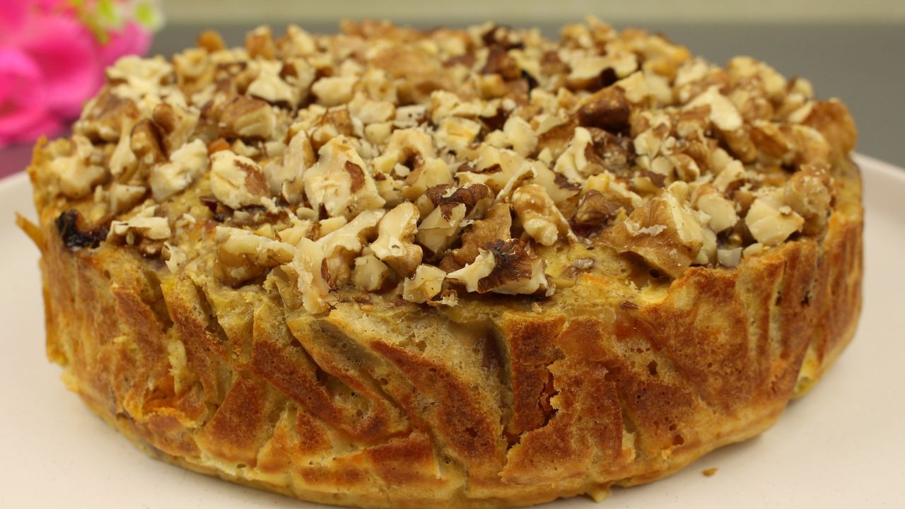 Яблочно - морковный пирог с овсянкой без муки и без сахара. смотреть онлайн