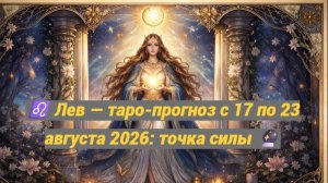 ♌ Лев — таро-прогноз с 17 по 23 августа 2026: точка силы 🔮