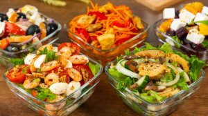 5 САЛАТОВ БЕЗ МАЙОНЕЗА на Праздничный Стол. Быстрые и Вкусные салаты на Новый год 2026