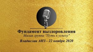Спикерская Золотого Фонда АНЗ "Фундамент выздоровления" Владислав АНЗ, 22.11.2020
