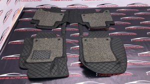 A44 | Ковры салона 3D Toyota Land Cruiser Prado 120 / GX470 (черные с черной строчкой)