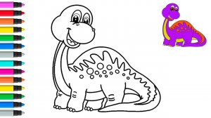 Как нарисовать динозавра 🦕 Рисование и раскраска для детей