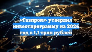 «Газпром» утвердил инвестпрограмму на 2026 год в 1,1 трлн рублей