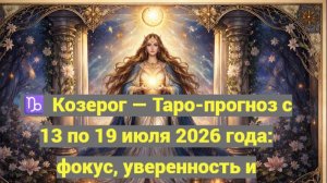 ♑ Козерог — Таро-прогноз с 13 по 19 июля 2026 года: фокус, уверенность и движение к цели 🔮✨