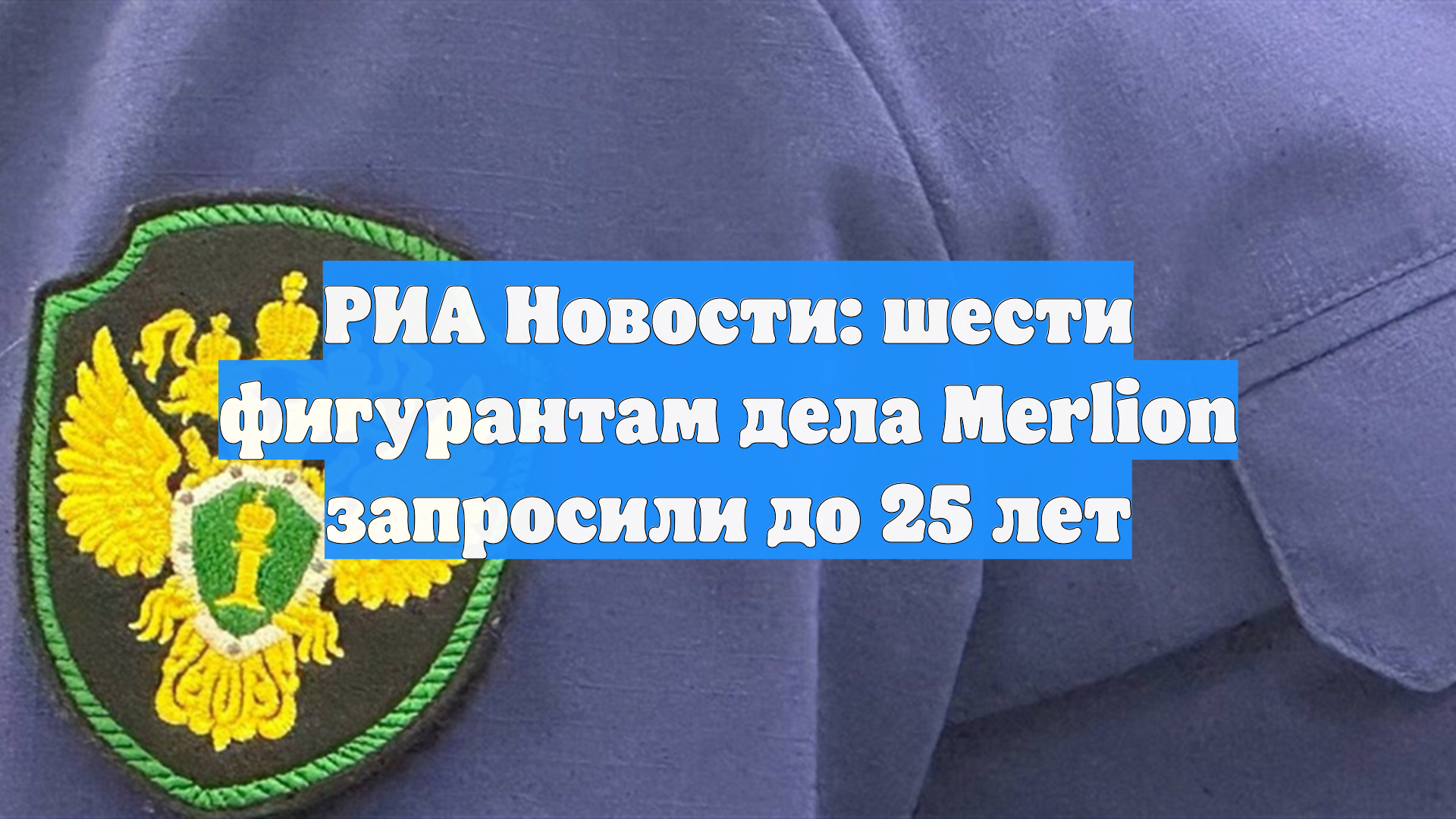 РИА Новости: шести фигурантам дела Merlion запросили до 25 лет