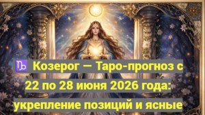 ♑ Козерог — Таро-прогноз с 22 по 28 июня 2026 года: укрепление позиций и ясные ориентиры 🔮