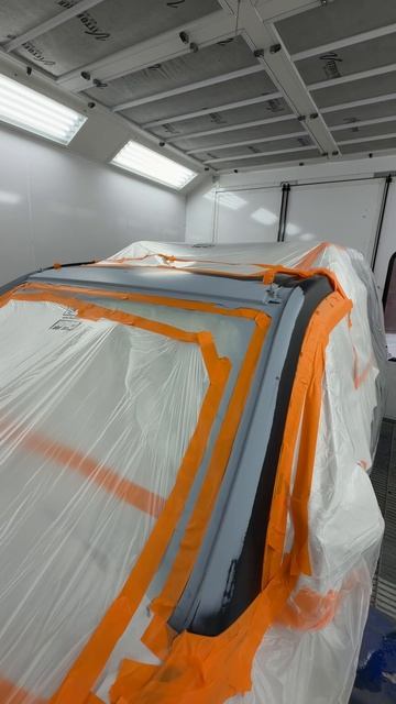 Покраска  рамки лобового стекла. Nissan