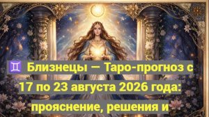 ♊ Близнецы — Таро-прогноз с 17 по 23 августа 2026 года: прояснение, решения и движение вперёд