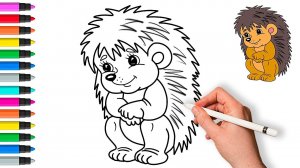 Как нарисовать ёжика  Мультик раскраска для детей