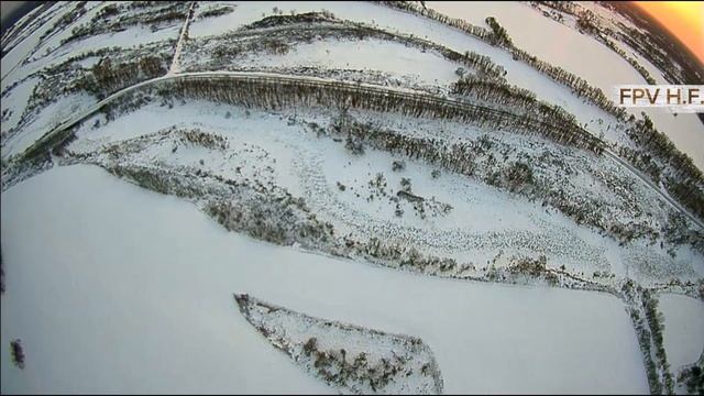 Зима. Закат. FPV полёт.