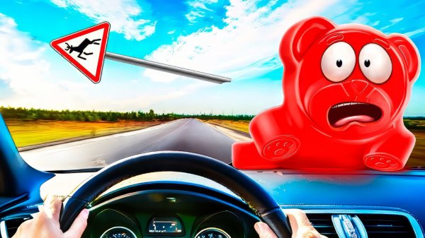 ПРОКАТИЛ ЖЕЛЕЙНОГО МЕДВЕДЯ ВАЛЕРУ НА МАШИНЕ!