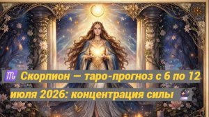 ♏ Скорпион — таро-прогноз с 6 по 12 июля 2026: концентрация силы 🔮