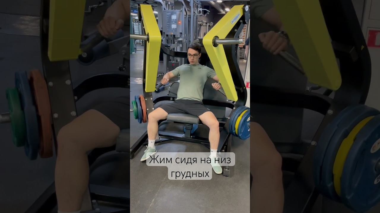 Жим на низ груди в тренажере