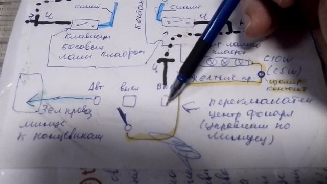 Рассказываю другу о принципиальной электрической схеме плафона салона Калина 1