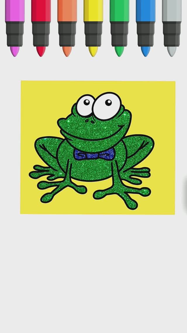 Как нарисовать лягушку 🐸 Раскраска для детей смотреть онлайн