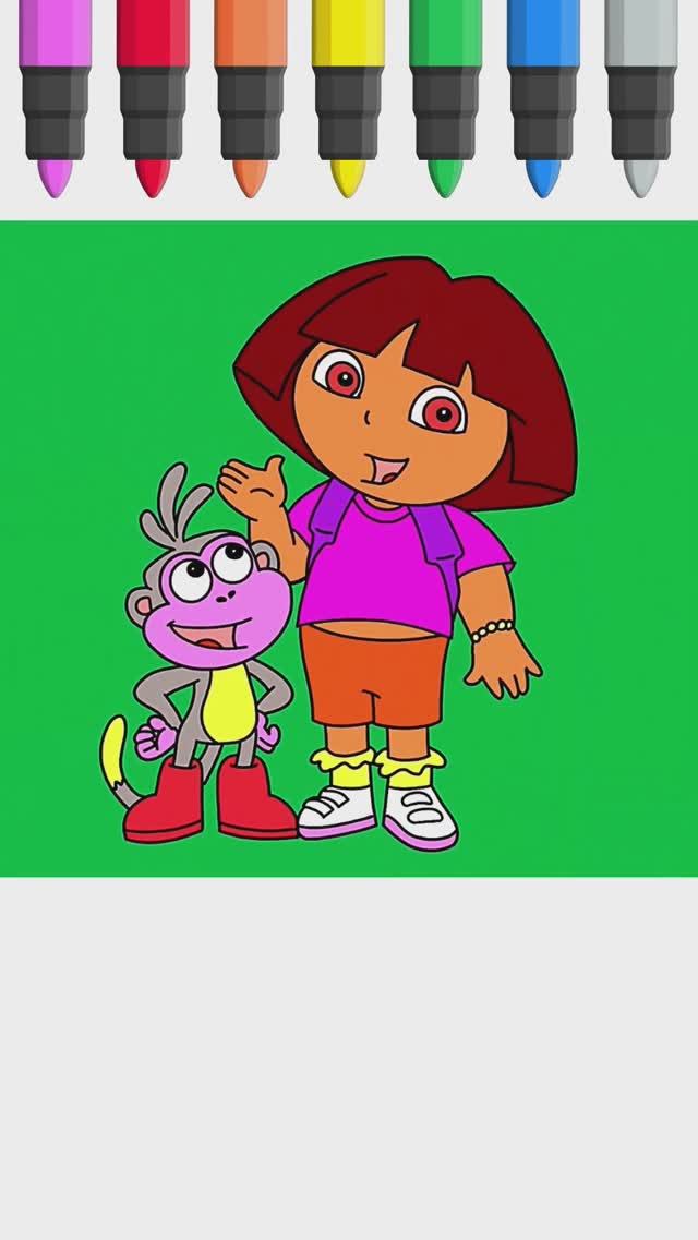 Даша путешественница и обезьянка Башмачок - Раскраска | Детские мультики смотреть онлайн