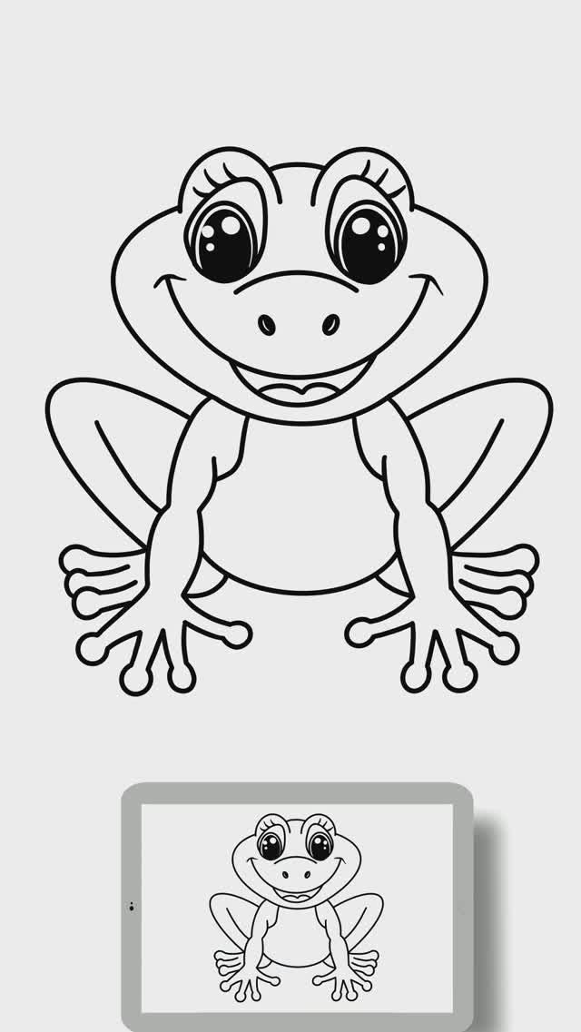 Как нарисовать лягушку 🐸 Рисование и раскраска для детей смотреть онлайн