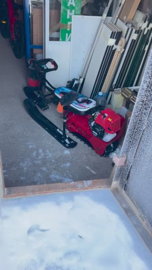 Мороз! Двигатель завести не реально! 4Т привод для снегоката. часть 2/2