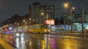 «Буксир!» Трамвай ПР (18М) №0030 с ЛВС-86М2 №0685 на пр.Просвещения, ноябрь 2025 года