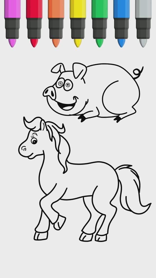 Как нарисовать лошадь и свинью смотреть онлайн