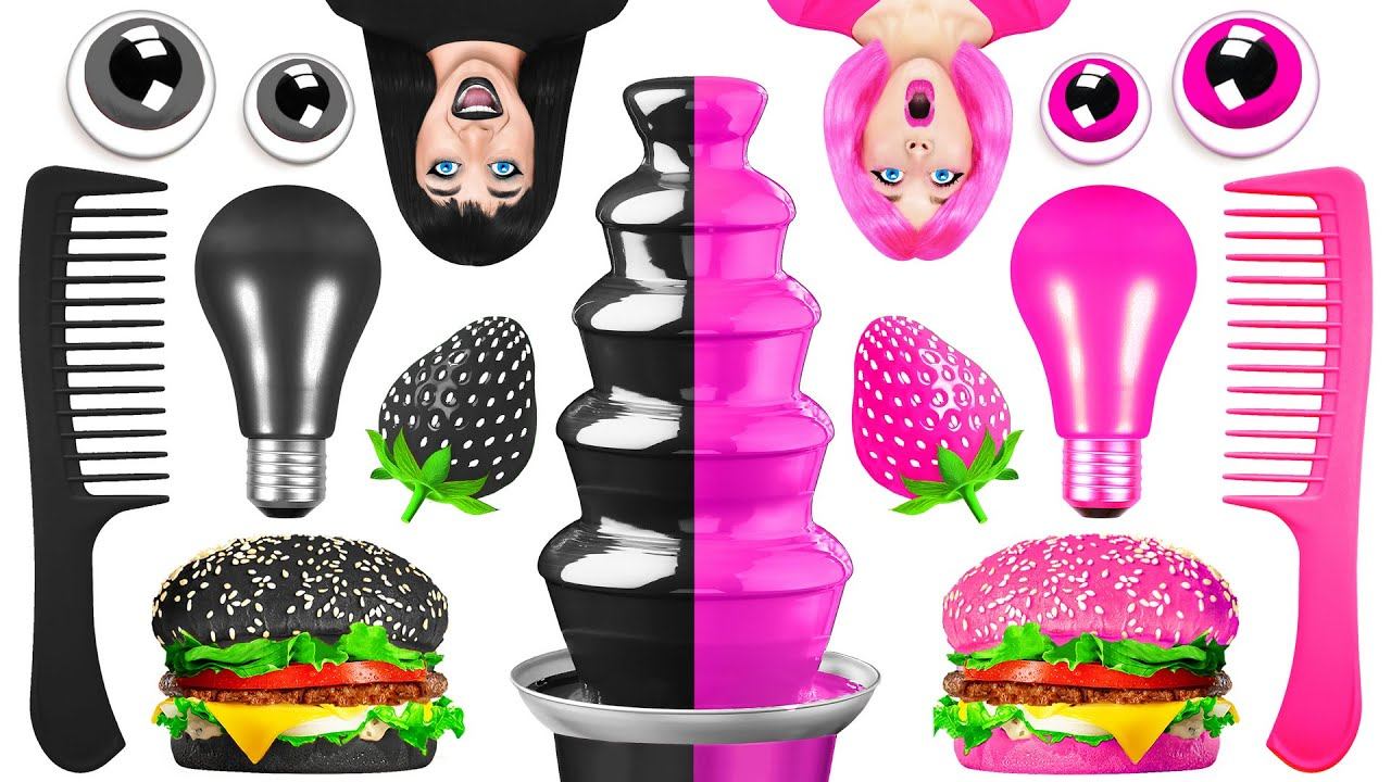 ЧЕЛЛЕНДЖ С ЕДОЙ «РОЗОВОЕ ИЛИ ЧЕРНОЕ» | Едим продукты 1 цвета целый день с Multi DO!